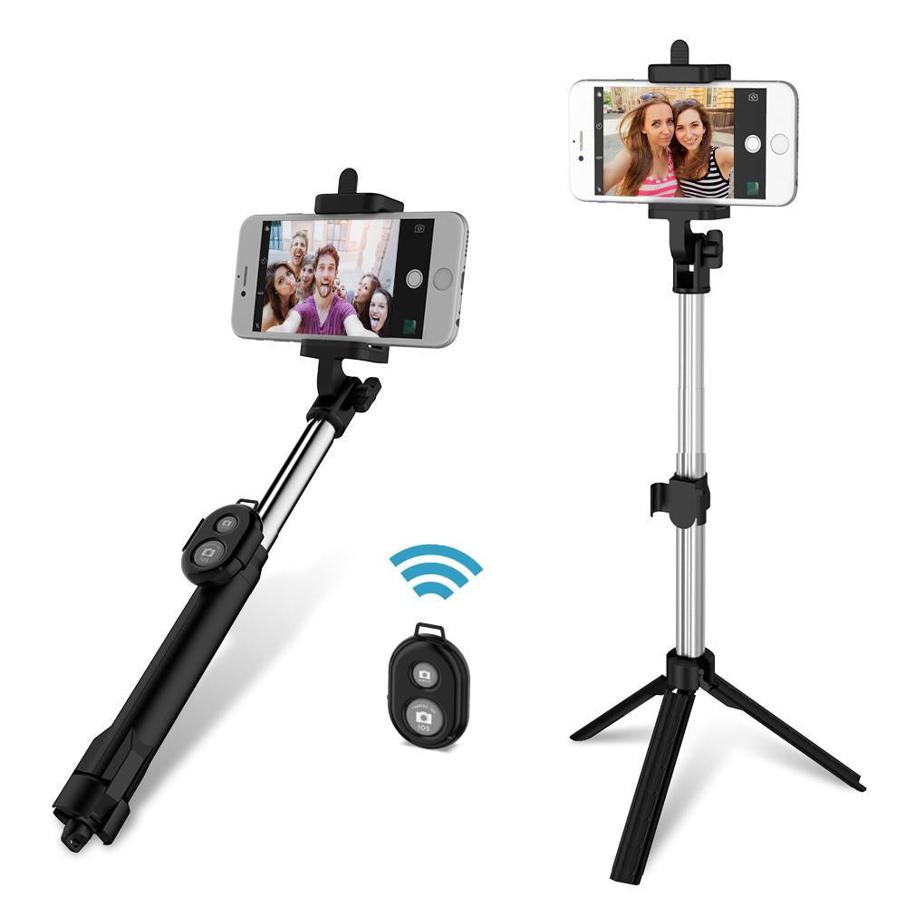 Bluetooth Selfie Stick With Tripod And Bluetooth Remote Control