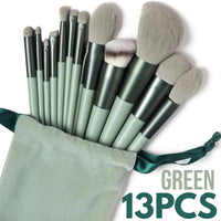 13pcs Makeup Brush Set with Storage Bag Makeup Sponge Soft Fur Eye Shadow