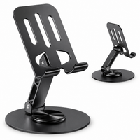 Universal Aluminum Phone Stand for Desk 360° – Rotation, Foldable and Anti-Slip Base