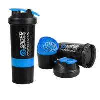 Spider Protein Shaker | Gym Shaker 550ml with 2 Storage Extra Compartment for Gym