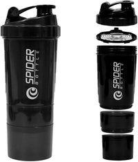 Spider Protein Shaker | Gym Shaker 550ml with 2 Storage Extra Compartment for Gym
