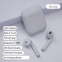 I12 Wireless Earphone Bluetooth 5.0 Macaron Touch Earbuds with Mic Charging