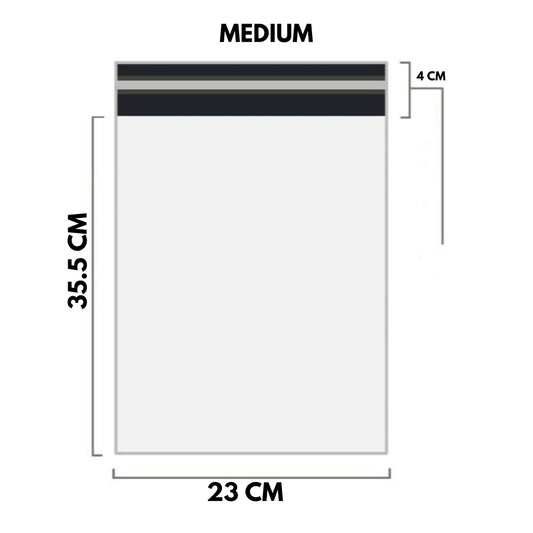 WHITE Shipping Bag Poly Mailer Flyers Upto 1000 Bags [23cm x 35.5cm+4cm - MEDIUM]