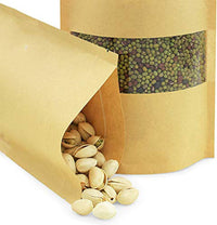 250g - Kraft Paper Bag Stand Up Pouch Food Zip Lock Packaging Window (16cm X