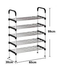 5-Layer Metal Shoe Rack Organizer Space Saving Home Storage