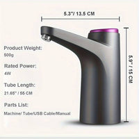 Water Bottle Pump USB Charging Automatic Drinking Water Pump Portable