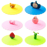 3 Pcs Silicone Drink Cup Lids 10cm Creative Round Mug Cover Reusable Anti