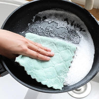 2pc Super Absorbent Microfiber Kitchen Dish Cloth for Household Cleaning