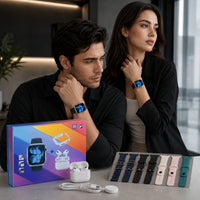 S5000Pro Max Series 11 HD Smart Watch with 7 Replacement Straps | TWS Bluetooth Earbuds, Watch Case & Health Fitness Tracker