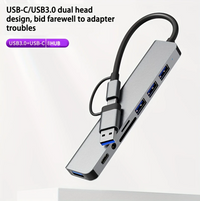Usb Hubs Type C Aluminum Body High Speed Splitter 5Gbps for PC Computer