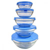 Set of 5 Glass Bowls with Lids