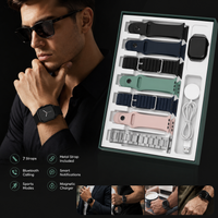 Series 11 S3000 Black 7+1 Smart Watch with Metal Strap | Bluetooth Calling | Sports Fitness Tracker | Smartwatch for Men & Women