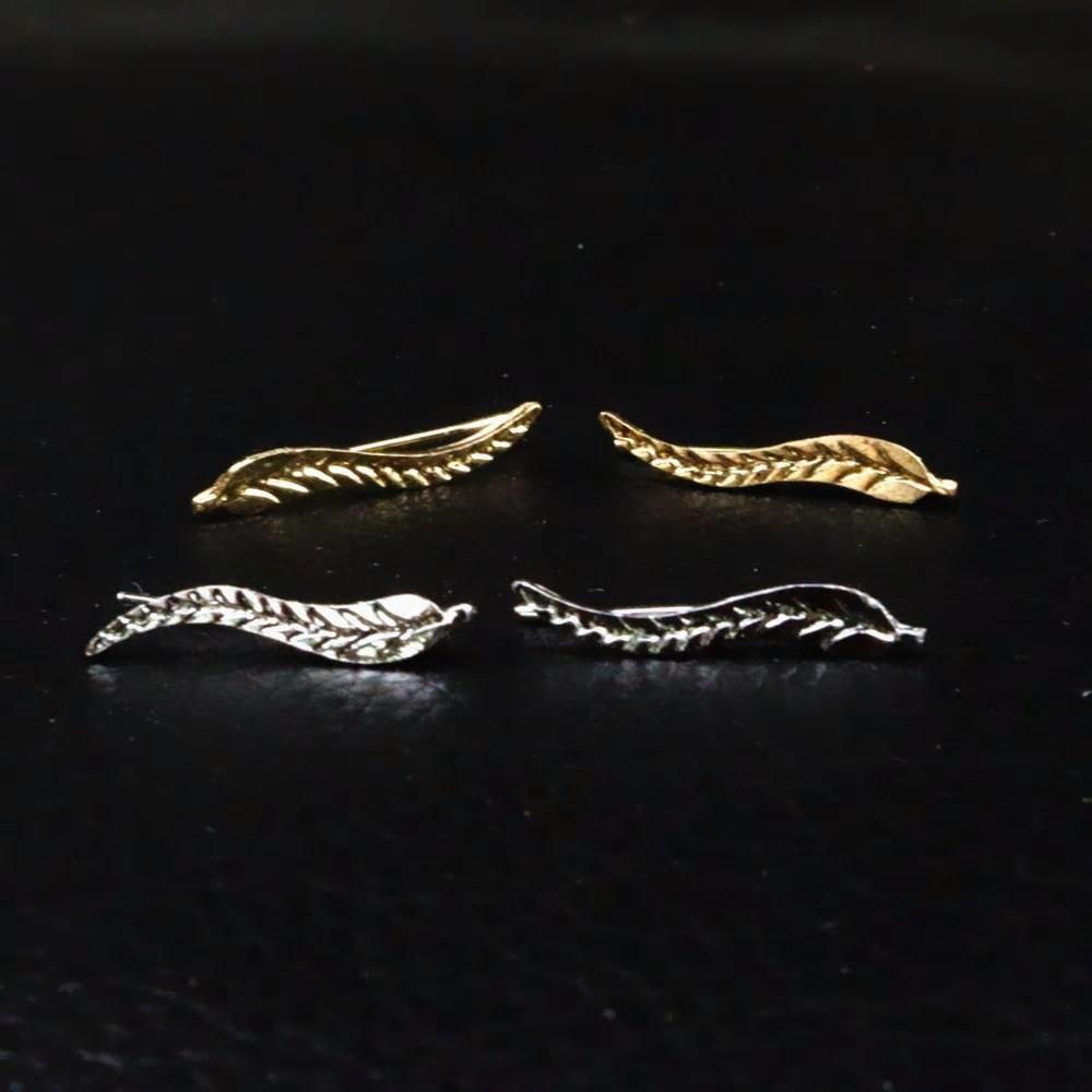 Gold Earring Leaf Stud For Women