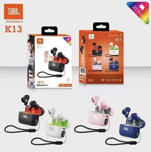 K-13 Bass Edition - Bluetooth 5.3 TWS Earphones with 30h Battery, Sweat