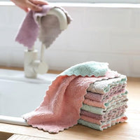 2pc Super Absorbent Microfiber Kitchen Dish Cloth for Household Cleaning