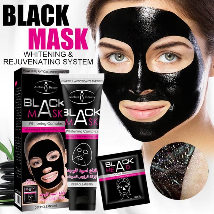 Aichun Beauty Black Mask 120ml + Free Sachet, Blackhead Facial Peel Off &
