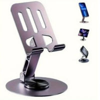 Universal Aluminum Phone Stand for Desk 360° – Rotation, Foldable and Anti-Slip Base