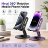 Universal Aluminum Phone Stand for Desk 360° – Rotation, Foldable and Anti-Slip Base