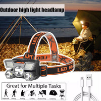 5 LED with Built-in 14500/400 MAh Battery USB Rechargeable Portable Super