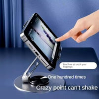 Universal Aluminum Phone Stand for Desk 360° – Rotation, Foldable and Anti-Slip Base