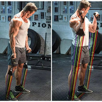 Resistance Bands Set with Handle (11pcs) - Workout Bands with 5 Stackable