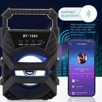 Portable Bass Speaker Bluetooth TF/USB/AUX/led Flashing Lights