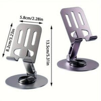 Universal Aluminum Phone Stand for Desk 360° – Rotation, Foldable and Anti-Slip Base