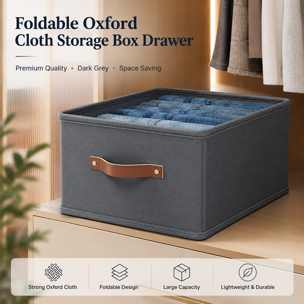 Foldable Oxford Cloth Storage Box, Household Clothing Organizer, Drawer