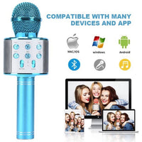 Wireless Handheld Bluetooth Audio Recording and Karaoke Microphone with Speaker