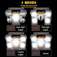 5 LED with Built-in 18650/800 MAh & 14500/400 MAh Battery USB Rechargeable