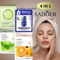 Natural Essence Face Mask 5 Flavour (Organic Collagen Fruits Facial Sheet Mask)