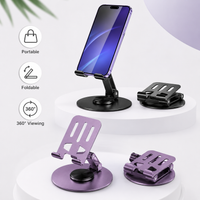 Universal Aluminum Phone Stand for Desk 360° – Rotation, Foldable and Anti-Slip Base