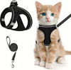 Escape-proof Cat Harness & Leash Set: Reflective Soft Mesh Vest for Safe