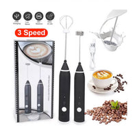 USB Rechargeable 3-Speed Adjustable Milk Frother Hand Mixer