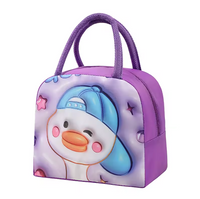 Portable Lunch Box Bag Cute Bento Pack Insulated with 3d Pattern