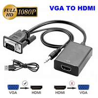 1080p Hdmi to Vga Converter for Xbox Ps3 Ps4 PC TV LEDs Etc with Sound Port