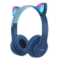 P47m Cute Fashion Cat Ears Wireless Headphones Flash Light LED RGB Gaming