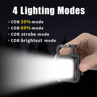 30 COB Rechargeable LED Light Mini Keychain Work Lamp Multifunctional Indoor