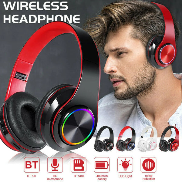 B39 Wireless Headset Bluetooth 5.0 Colorful LED Bass Stereo Wireless