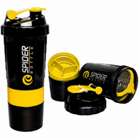 Spider Protein Shaker | Gym Shaker 550ml with 2 Storage Extra Compartment for Gym