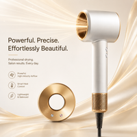 White Leafless Hair Dryer with Strong Airflow, Quick Drying and Low Noise Design