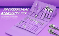 16 Pcs Stainless Steel Portable Nail Clipper Set Professional Pedicure Kit