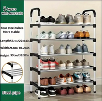 5-Layer Metal Shoe Rack Organizer Space Saving Home Storage