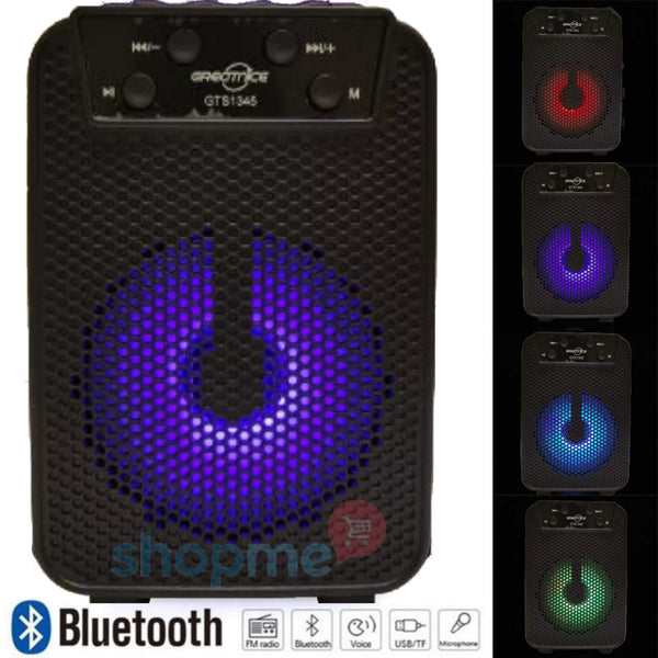 Portable Bass Speaker Bluetooth TF/USB/AUX/led Flashing Lights
