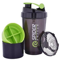 Spider Protein Shaker | Gym Shaker 550ml with 2 Storage Extra Compartment for Gym