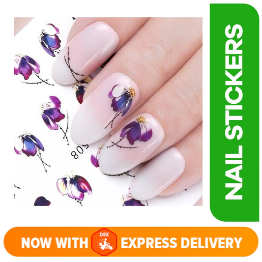 Butterfly Flower Nail Sticker Decal Sliders for Nail Art Decoration and Manicure Wraps