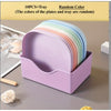 10 Random Color Square Plates with 1 Stand