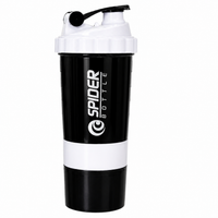 Spider Protein Shaker | Gym Shaker 550ml with 2 Storage Extra Compartment for Gym